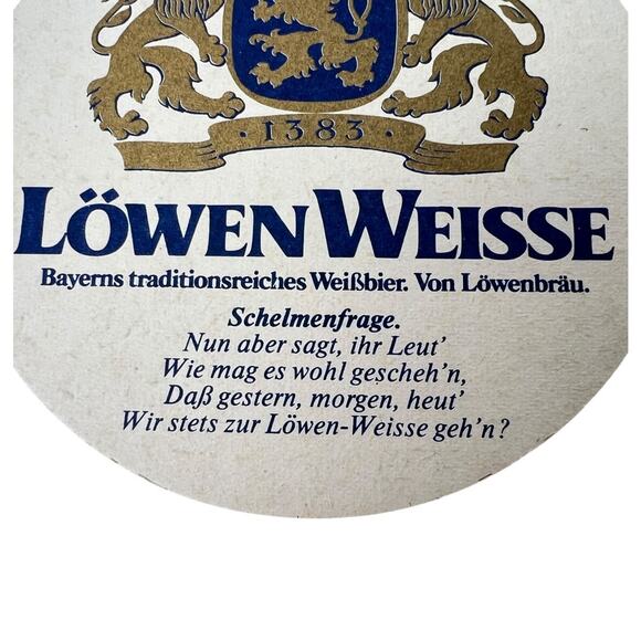 Coasters Lot 24 Lowen Weisse Beer Round Dual Sided Image Paper Cardboard 4 Inch - Picture 10 of 13